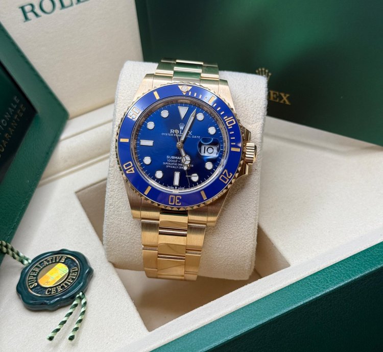Rolex Submariner Date New 2025 Yellow Gold Sunburst Blue Dial Ceramic Bezel