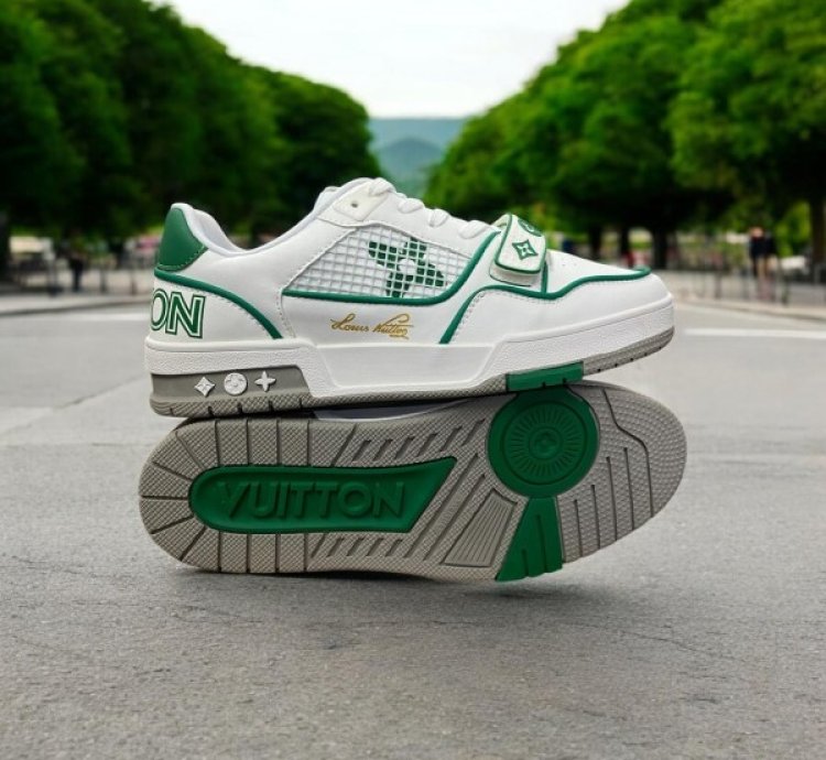 Louisvuitton Trainer Stripe White Green Sneakers