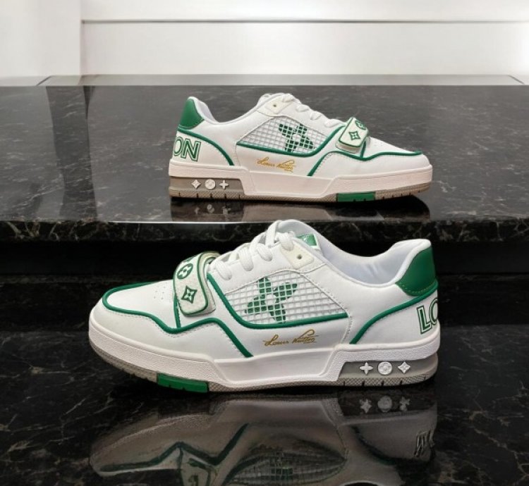 Louisvuitton Trainer Stripe White Green Sneakers