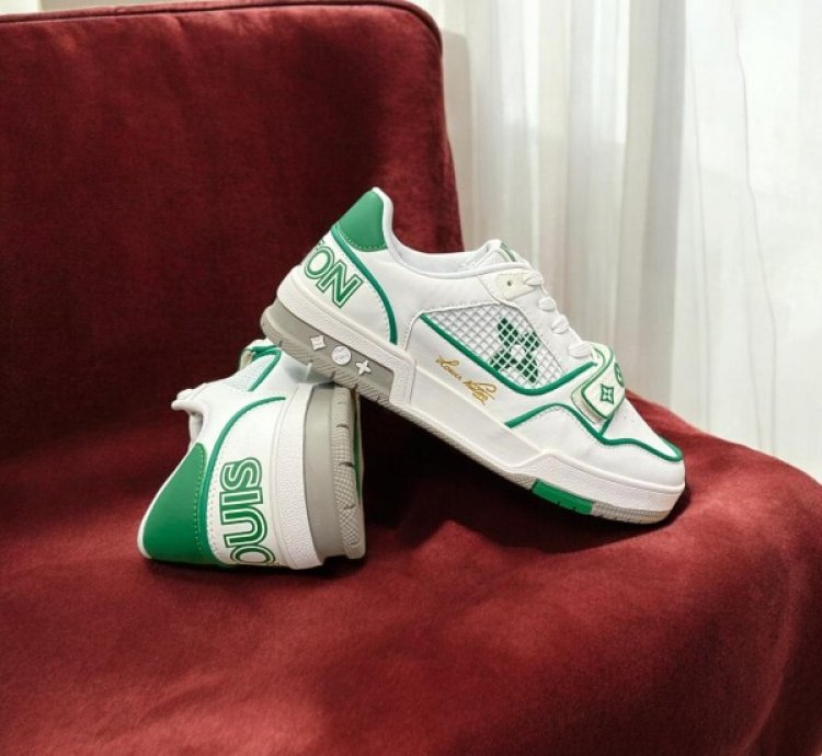 Louisvuitton Trainer Stripe White Green Sneakers