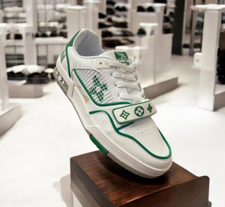 Louisvuitton Trainer Stripe White Green Sneakers
