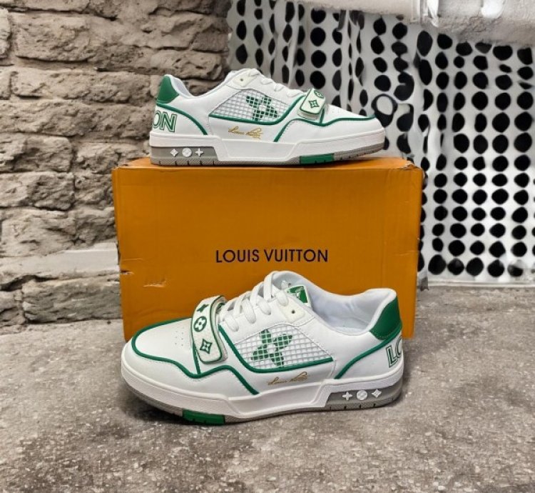 Louisvuitton Trainer Stripe White Green Sneakers