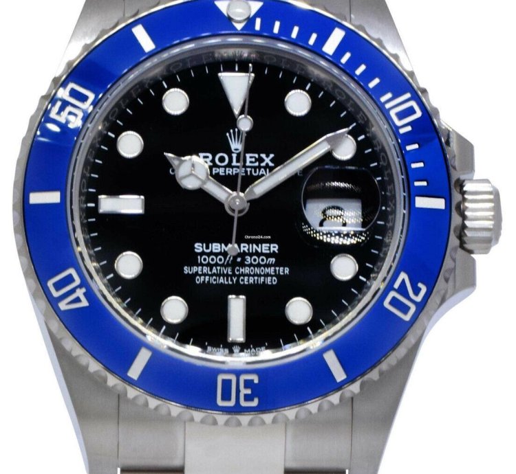 Rolex Submariner Date New Rolex Smurf Submariner 18k White Gold Blue Ceramic Watch 23 126619lb