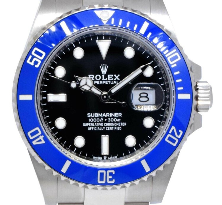 Rolex Submariner Date New Rolex Smurf Submariner 18k White Gold Blue Ceramic Watch 23 126619lb