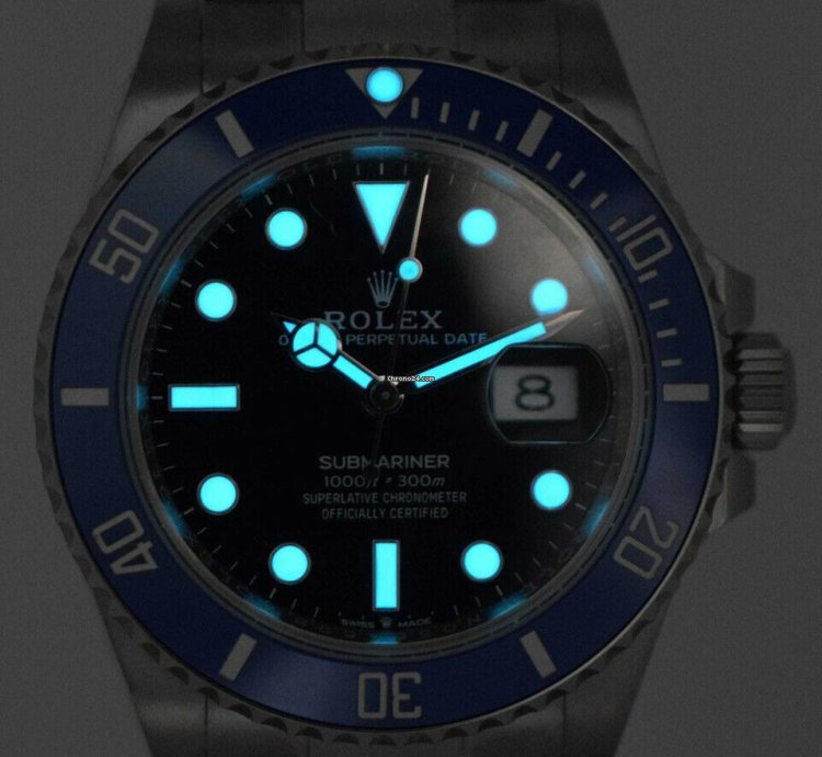 Rolex Submariner Date New Rolex Smurf Submariner 18k White Gold Blue Ceramic Watch 23 126619lb