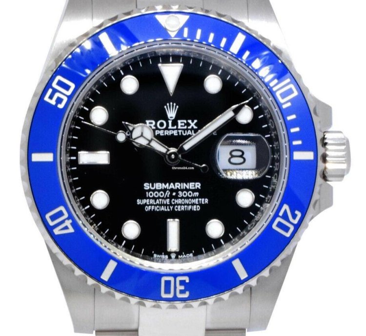 Rolex Submariner Date New Rolex Smurf Submariner 18k White Gold Blue Ceramic Watch 23 126619lb