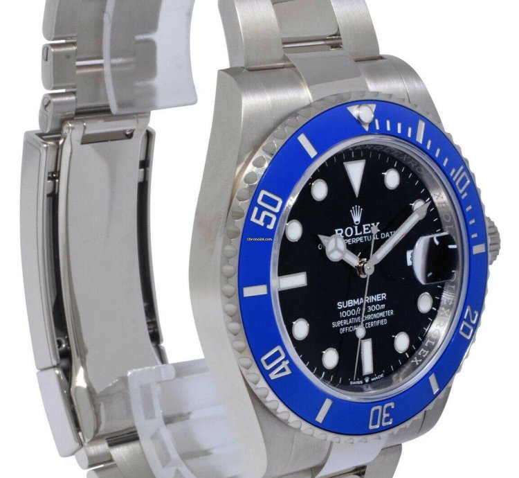 Rolex Submariner Date New Rolex Smurf Submariner 18k White Gold Blue Ceramic Watch 23 126619lb