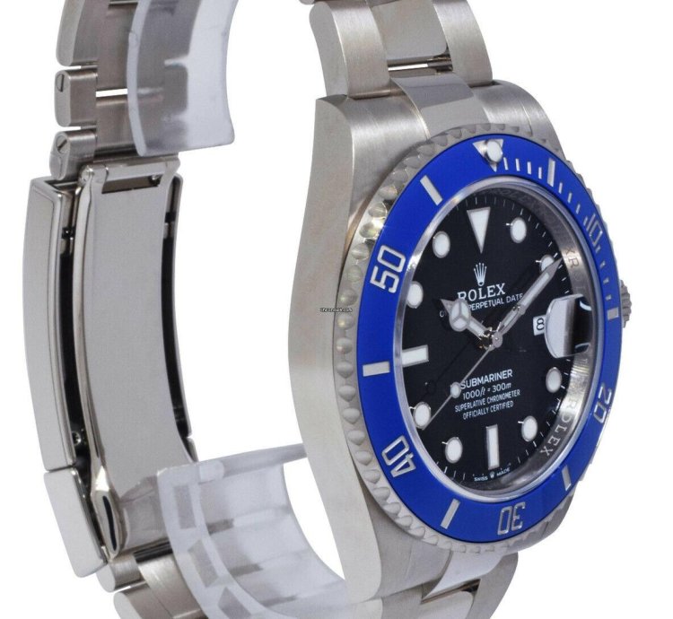 Rolex Submariner Date New Rolex Smurf Submariner 18k White Gold Blue Ceramic Watch 23 126619lb