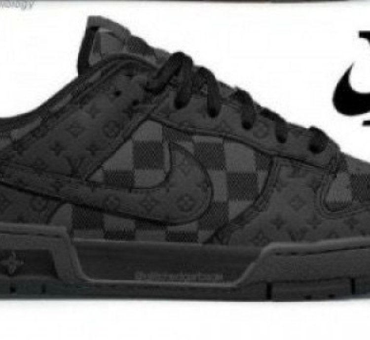 Louisvuitton X Nike Sb Dunk Low Black Sneakers