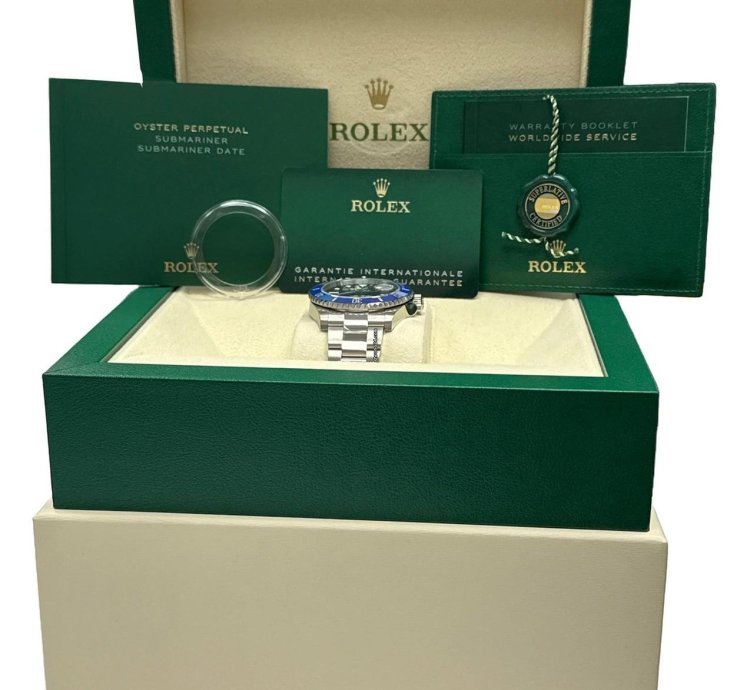 Rolex Submariner Date New Stickered Papers Rolex Submariner 41 Date Blueberry 18k Blue 126619 Lb Box