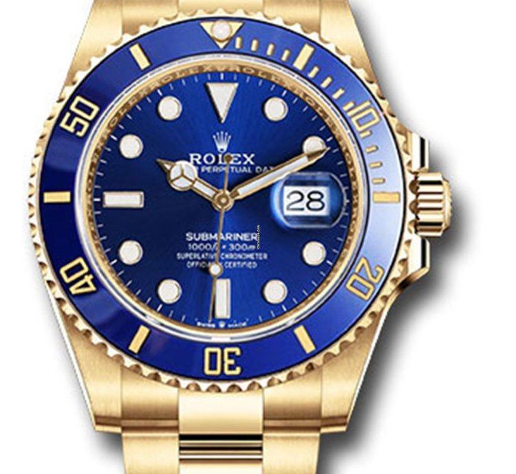 Rolex Submariner Date New Submariner Date 41mm 126618lb Yellow Gold Blue Bezel Blue Dial