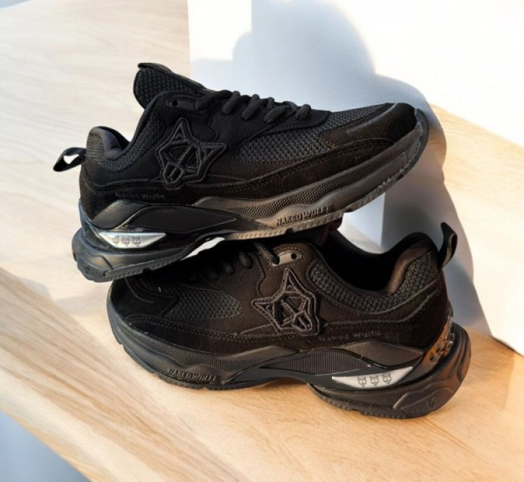 Naked Wolfe Smash Black Silver Mesh Sneakers