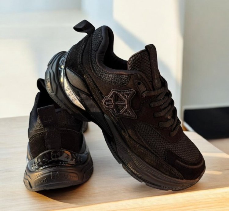 Naked Wolfe Smash Black Silver Mesh Sneakers