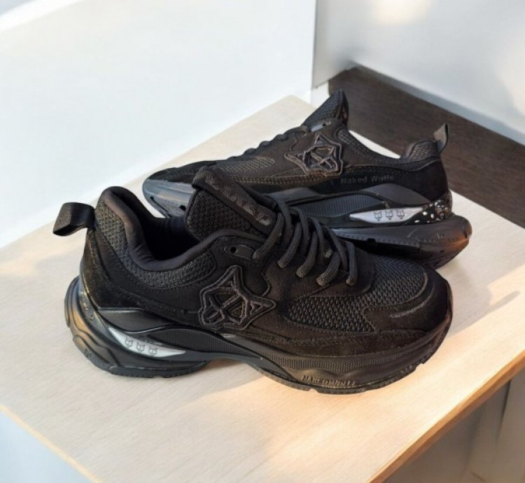 Naked Wolfe Smash Black Silver Mesh Sneakers