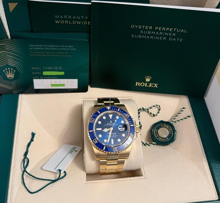 Rolex Submariner Date New Unworn Full Sticker 126618lb Yellow Gold