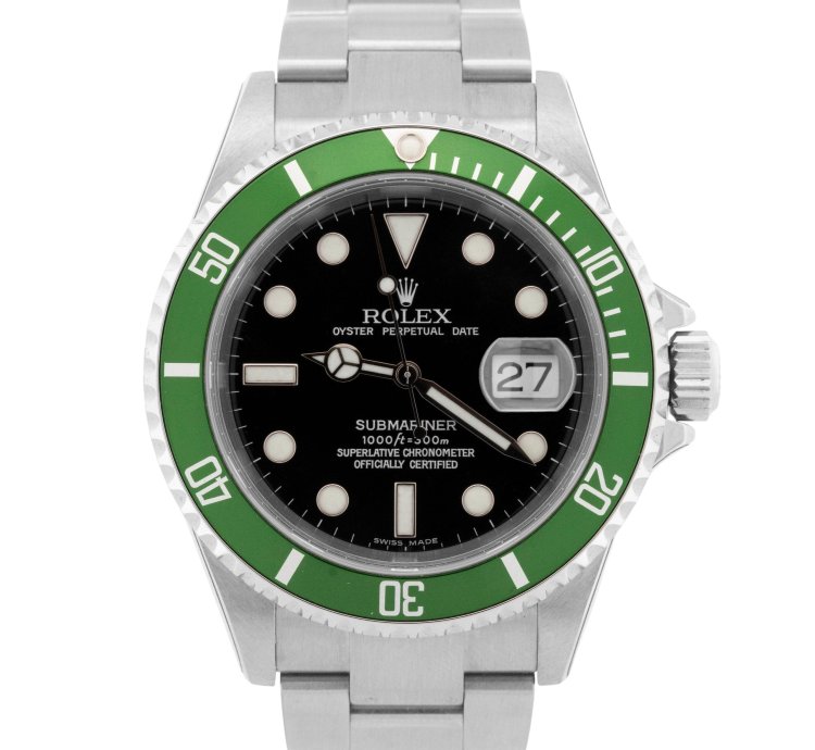 Rolex Submariner Date Nos Flat 4 Rolex Submariner Date Kermit Papers Stickered Green 40mm 16610 Box