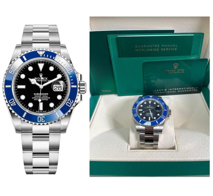 Rolex Submariner Date Oyster Perpetual 41mm 18k White Gold Black Dial Ceramic Blue Bezel 126619lb