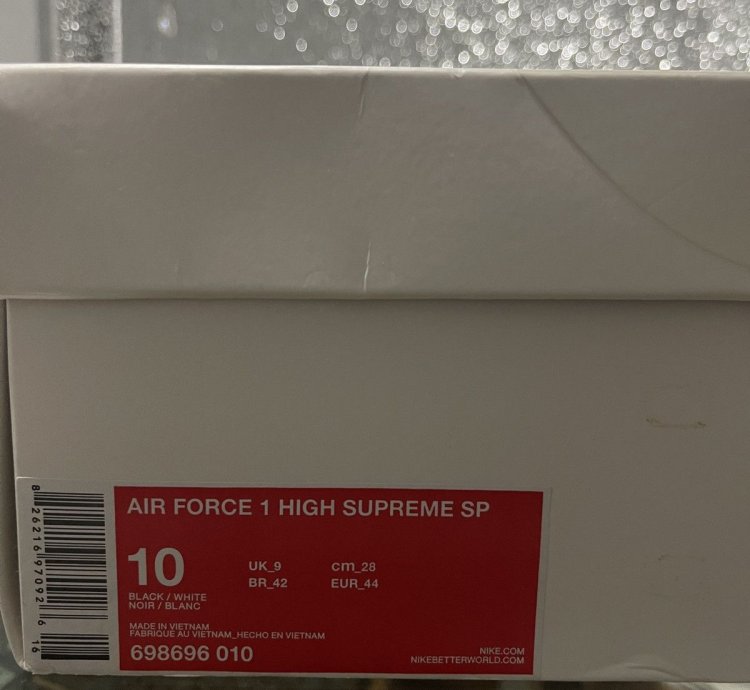 Supreme Air Force 1 High Black