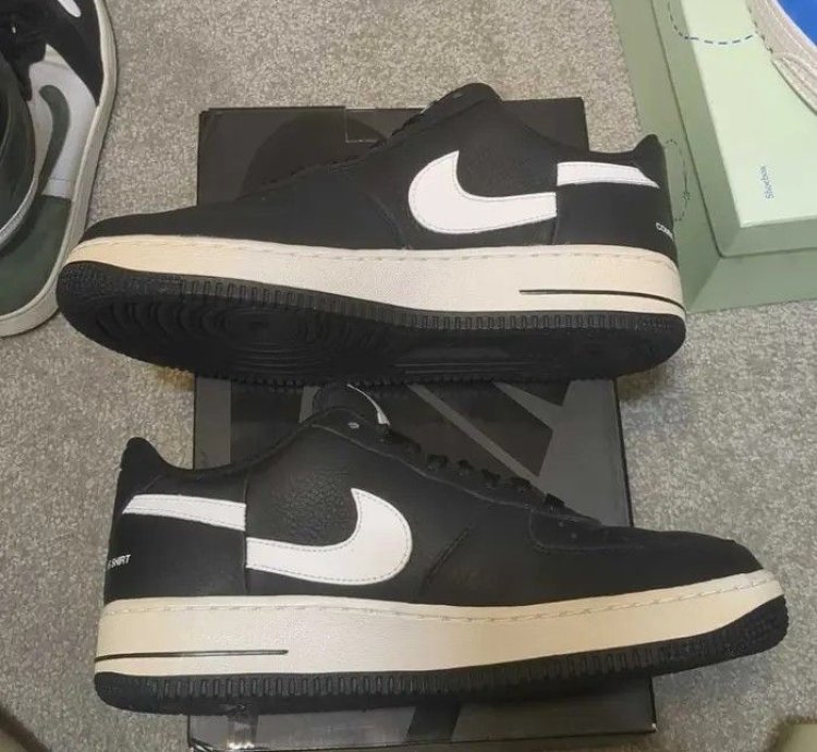 Supreme Comme Des Gar Ons Air Force 1 Low Black Men Size 8 5
