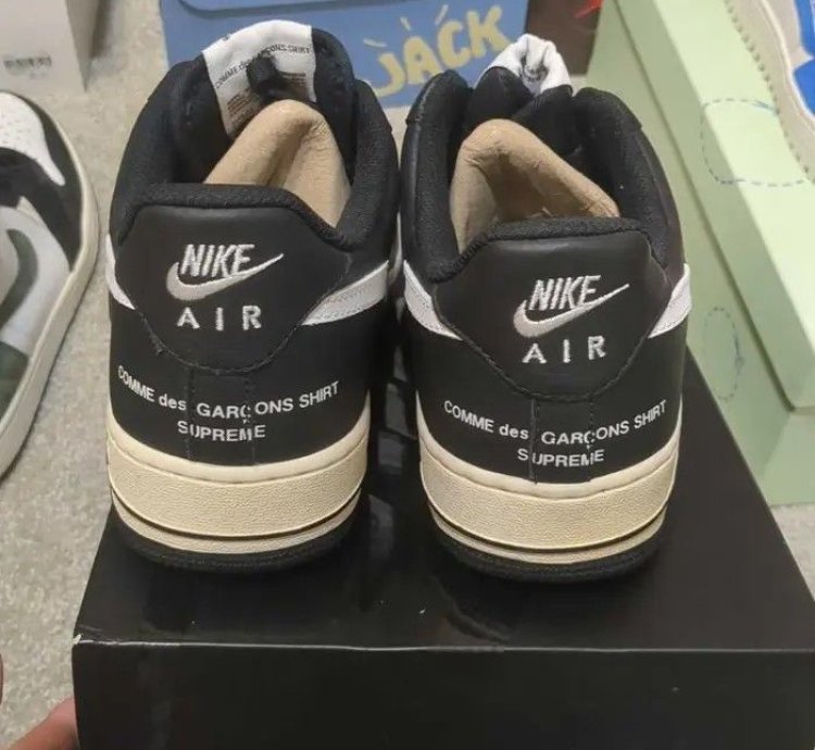 Supreme Comme Des Gar Ons Air Force 1 Low Black Men Size 8 5