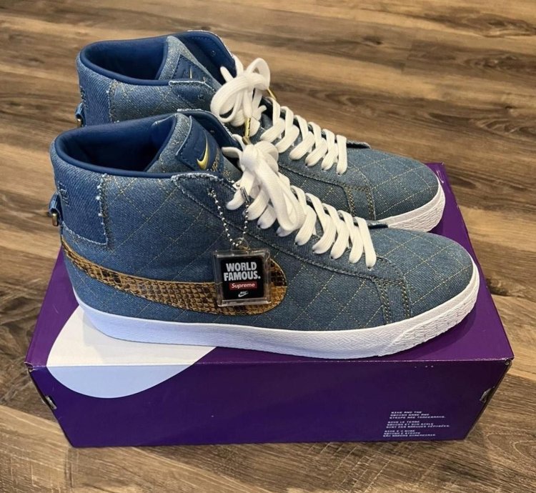 Supreme Denim Nike Sb Blazer Mid Qs