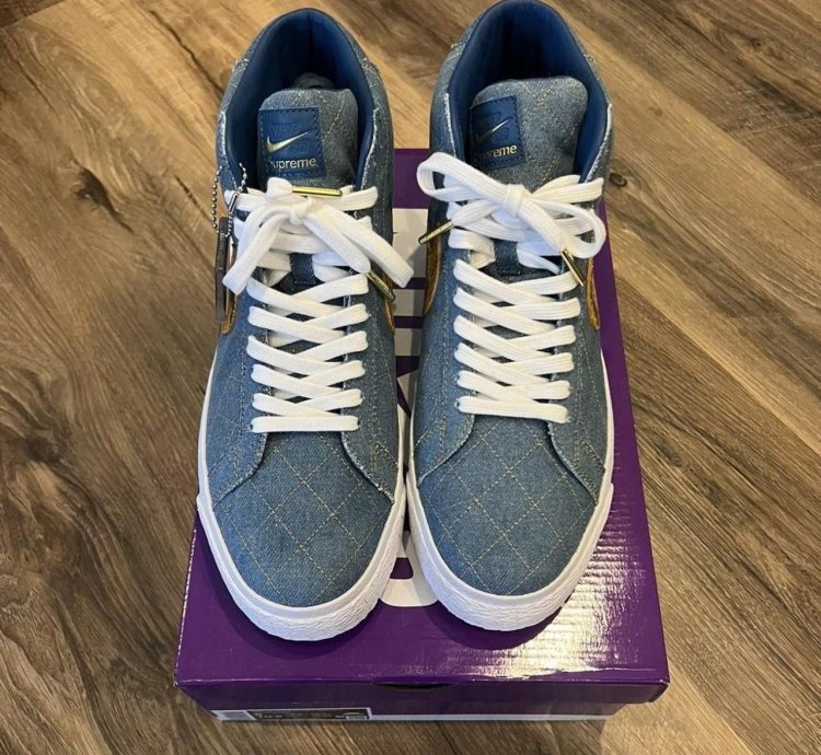 Supreme Denim Nike Sb Blazer Mid Qs