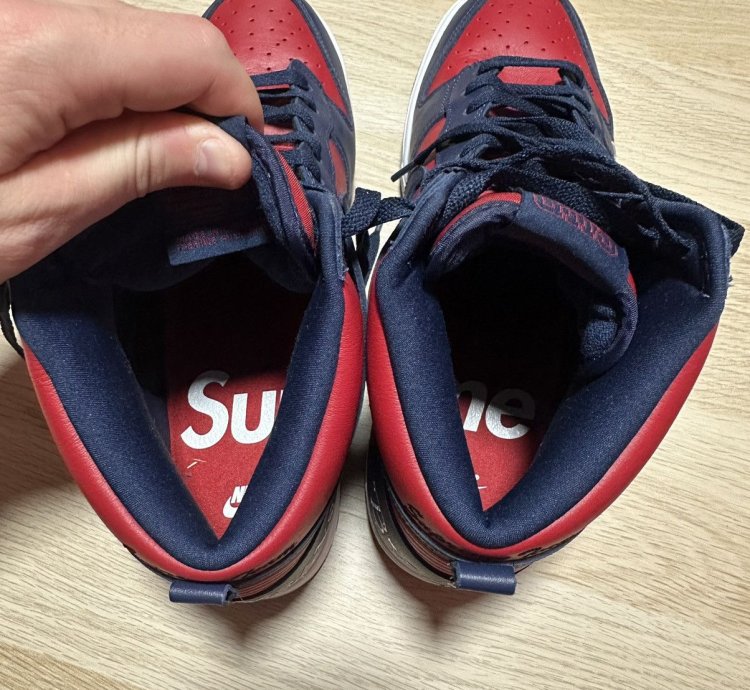 Supreme Dunk High Sb By Any Means - Red Navy