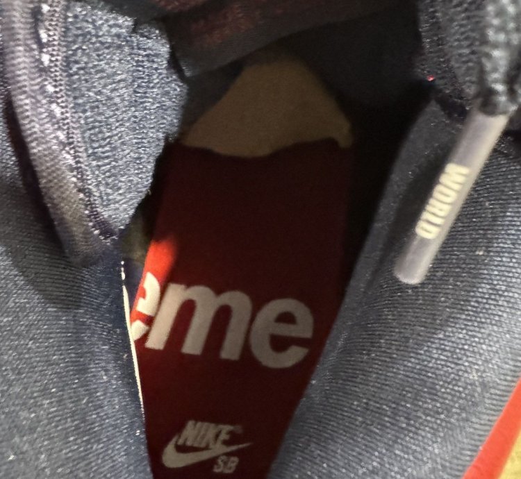 Supreme Dunk High Sb By Any Means Red Navy