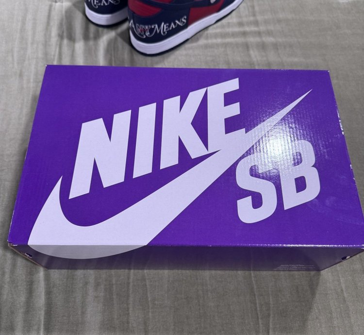 Supreme Dunk High Sb By Any Means Red Navy