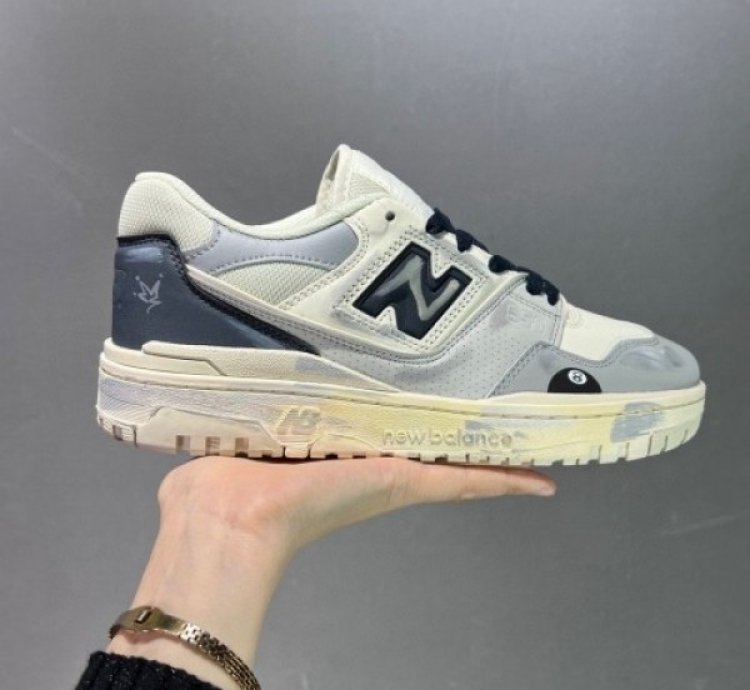Newbalance 550 White Grey Painted Sneakers