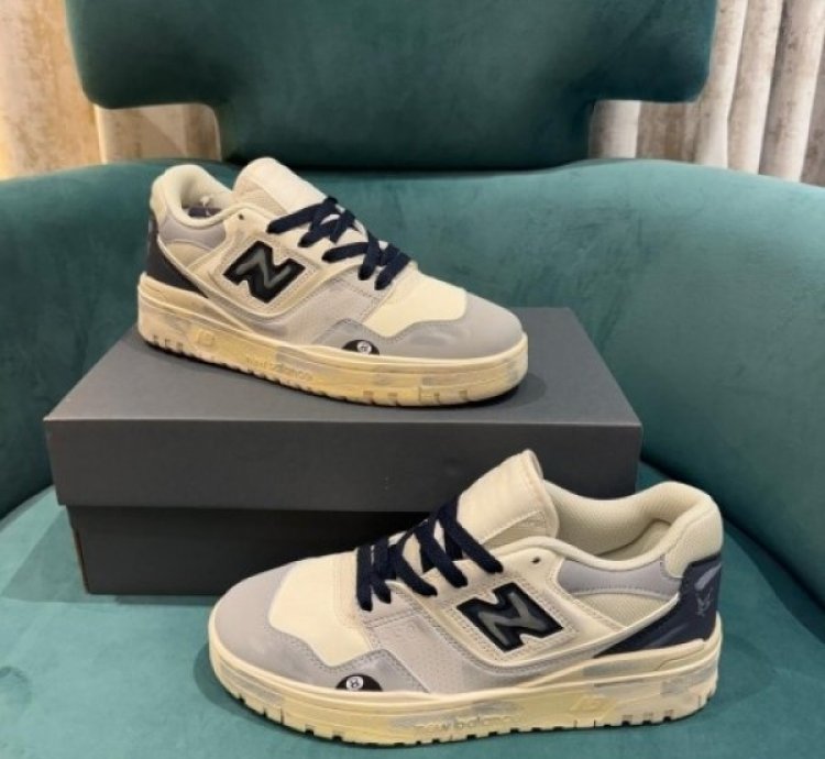 Newbalance 550 White Grey Painted Sneakers