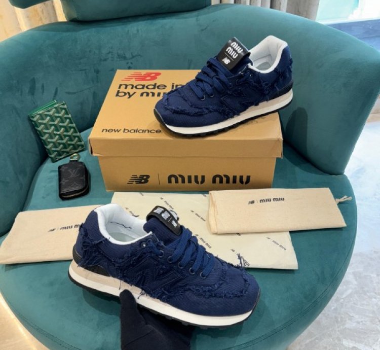 Newbalance 574 X Miu Miu Denim Sneakers