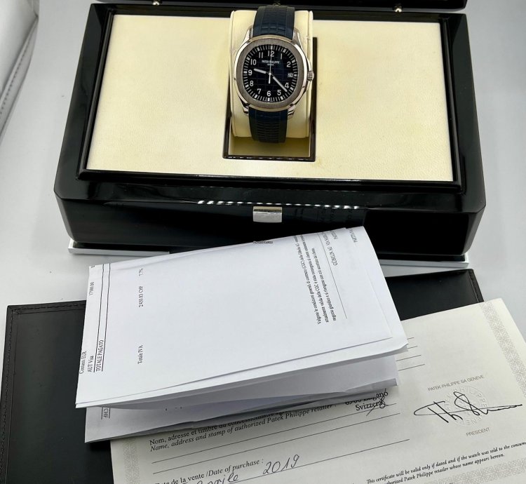 Patek Philippe Aquanaut 5168g White Gold Blue Dial 2019