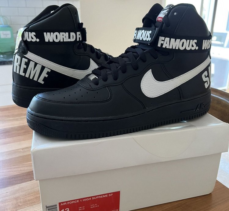 Supreme Nike Air Force 1 High World Famous Black