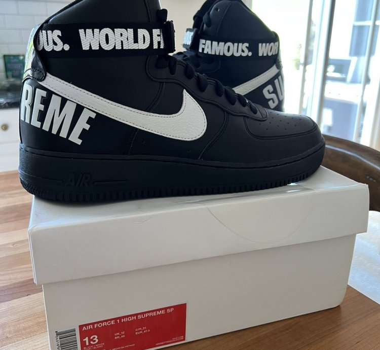 Supreme Nike Air Force 1 High World Famous Black