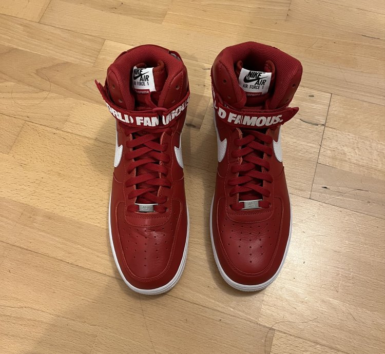 Supreme Nike Air Force 1 High World Famous Red 2014