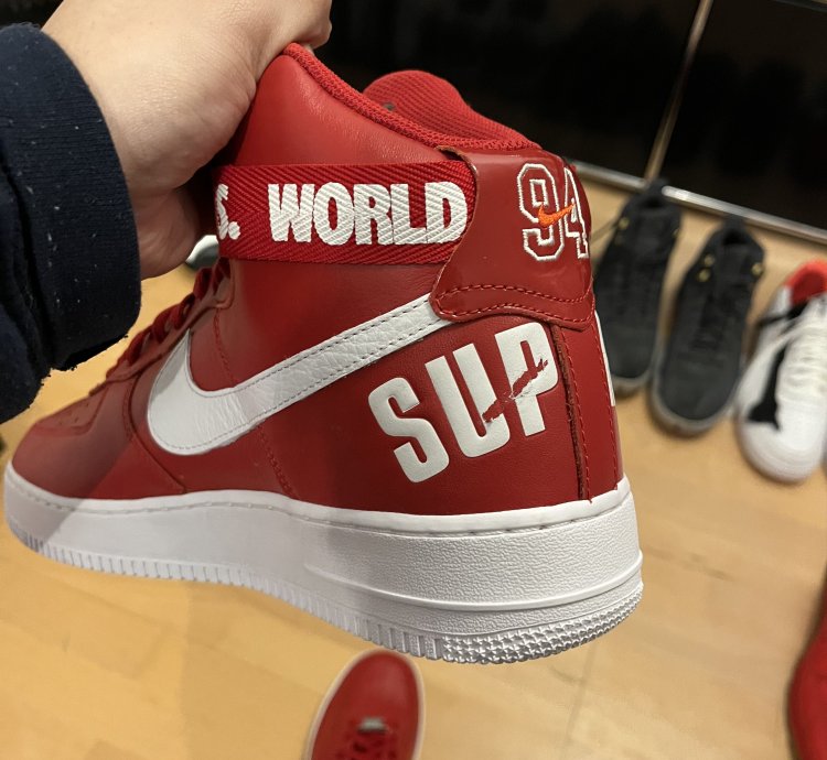Supreme Nike Air Force 1 High World Famous Red 2014