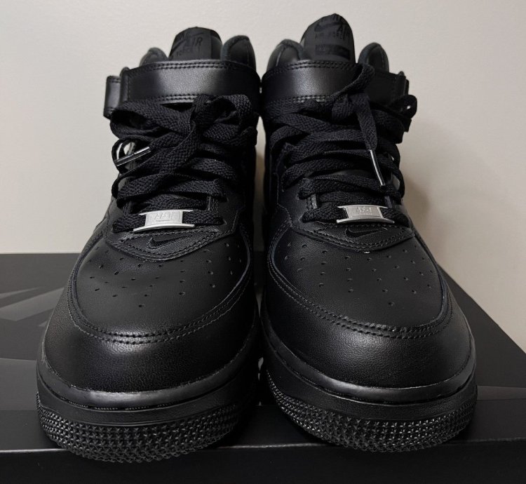 Supreme Nike Air Force 1 Mid Box Logo - Triple Black