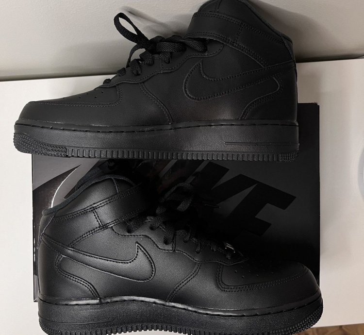 Supreme Nike Air Force 1 Mid Box Logo - Triple Black