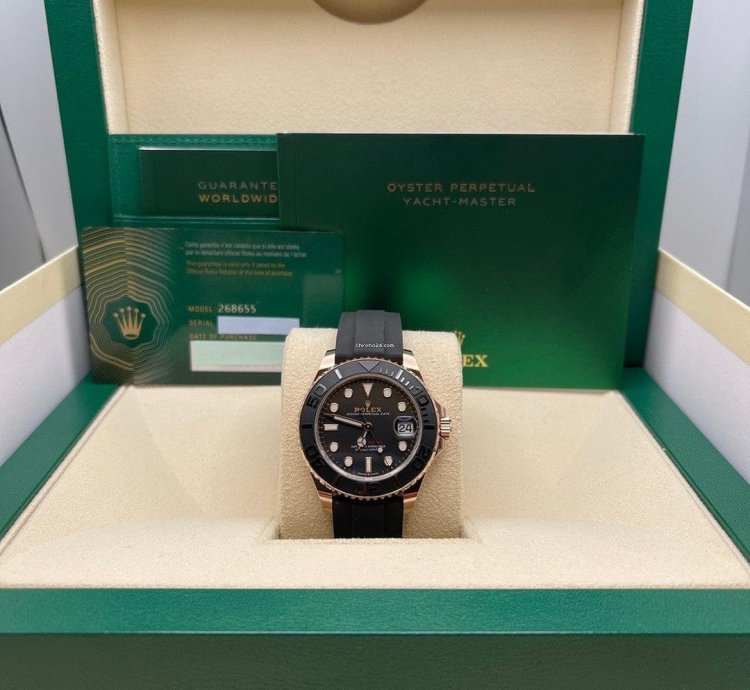 Rolex Yacht-master 37 268655 Rose Gold Black Dial