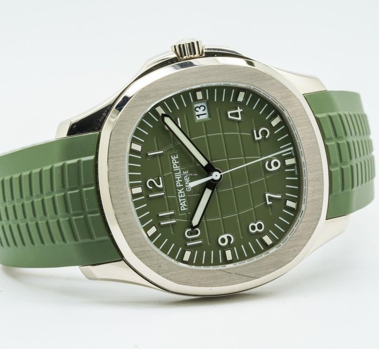 Patek Philippe Aquanaut 5168g-010 5168g White Gold Khaki Green 2021 Fa