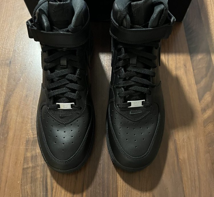 Supreme Nike Air Force 1 Mid Box Logo Triple Black 11