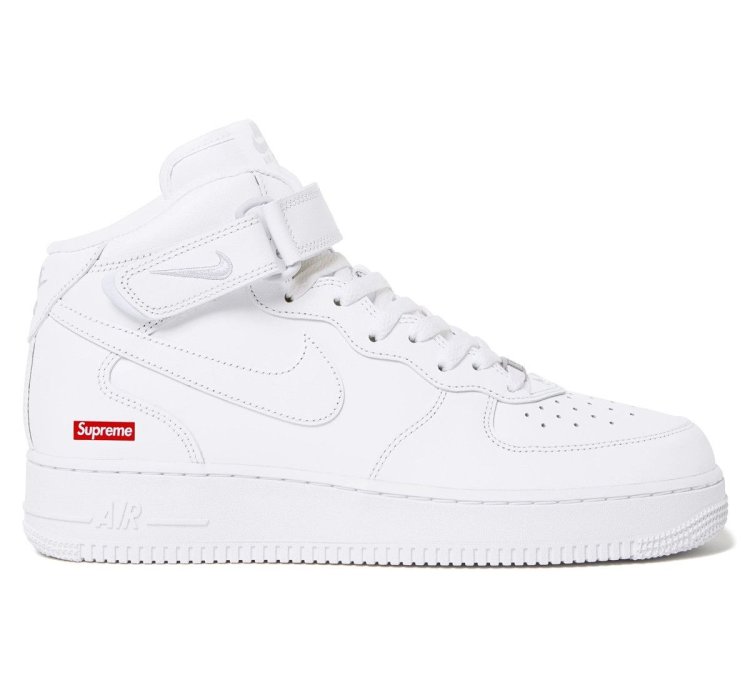 Supreme Nike Air Force 1 Mid Box Logo Triple White 11