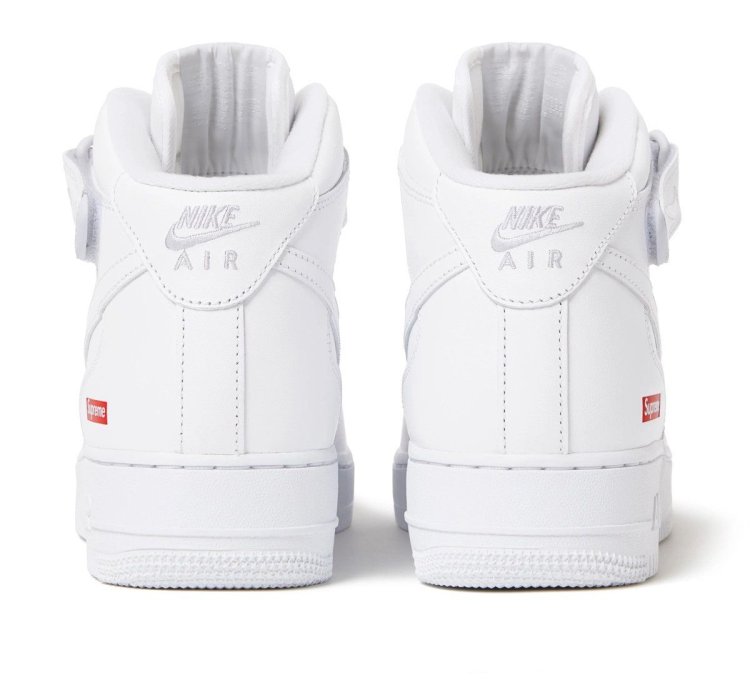 Supreme Nike Air Force 1 Mid Box Logo Triple White 11