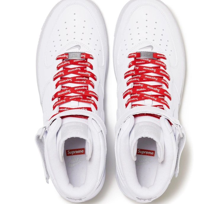 Supreme Nike Air Force 1 Mid Box Logo Triple White 11