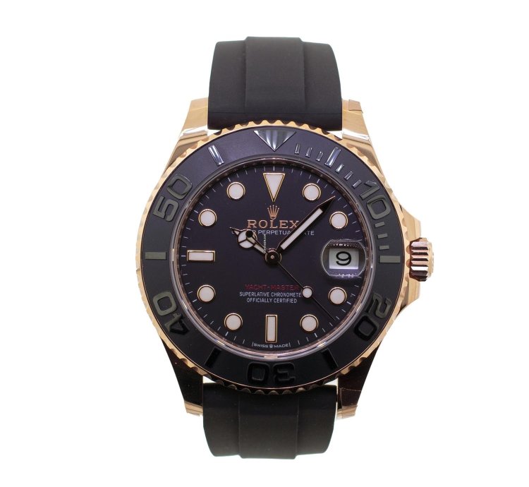 Rolex Yacht-master 37 37mm Rose Gold Black Dial Black Bezel 268655