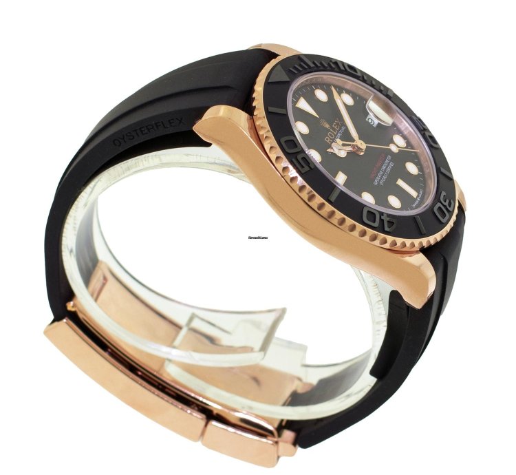 Rolex Yacht-master 37 37mm Rose Gold Black Dial Black Bezel 268655