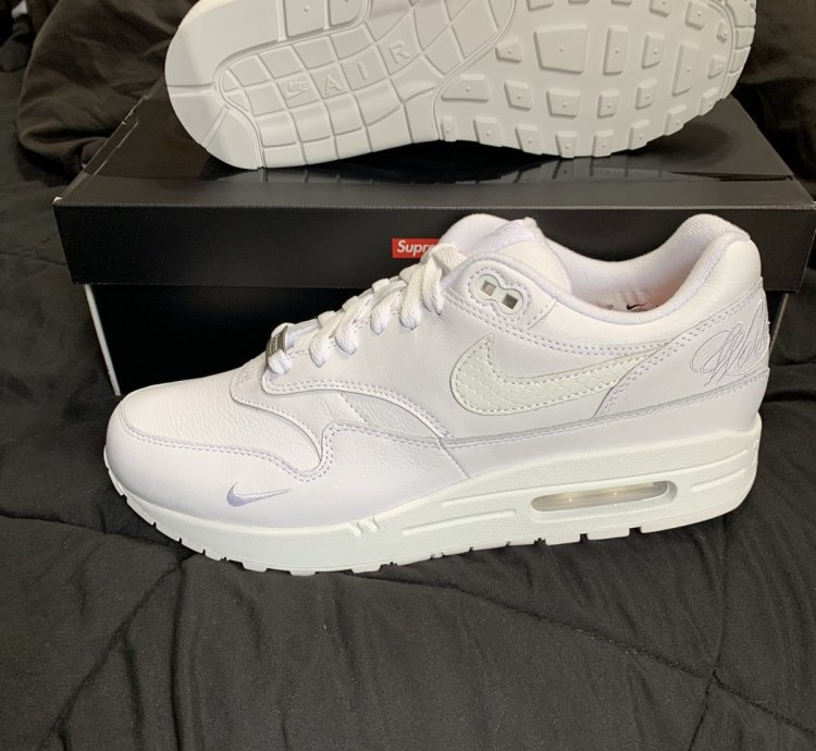 Supreme Nike Air Max 1 87 Sp Triple White - Size 9