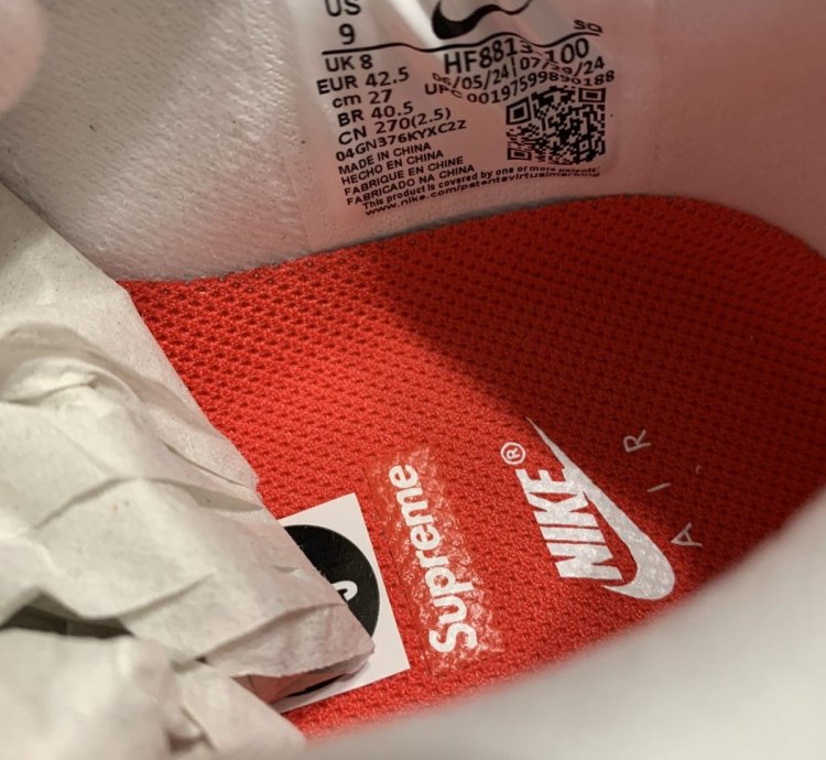 Supreme Nike Air Max 1 87 Sp Triple White - Size 9
