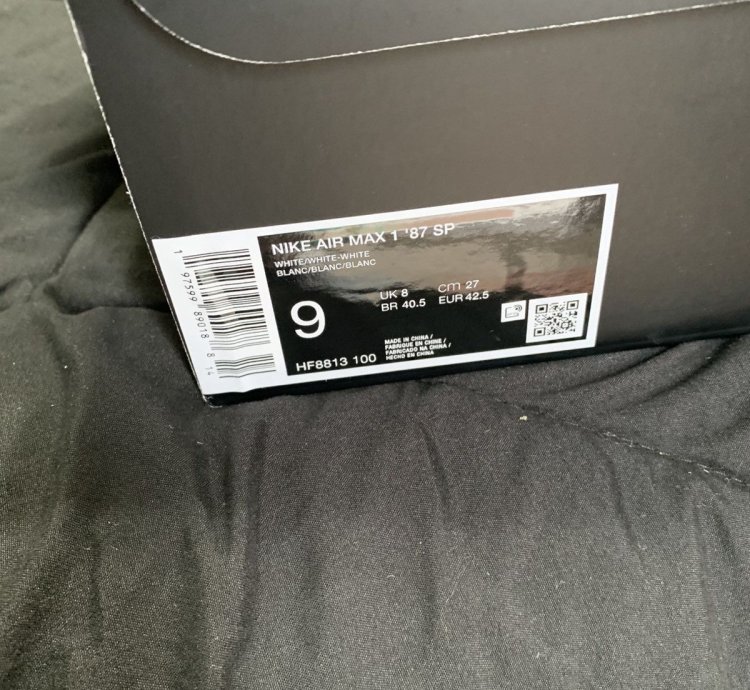 Supreme Nike Air Max 1 87 Sp Triple White - Size 9